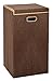 Fold Away Clothes Laundry Hamper with Lid - Appealing Coffee Color, 2-4 Load Capacity, Moisture-Resistant Liner, 2 Inset Handles for Easy Carrying and Attached lid with Magnetic Flap.