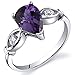 PEORA Simulated Alexandrite 3-Stone Teardrop Ring for Women 925 Sterling Silver, Color-Changing, 1.75 Carats Pear Shape 9x6mm, Size 6