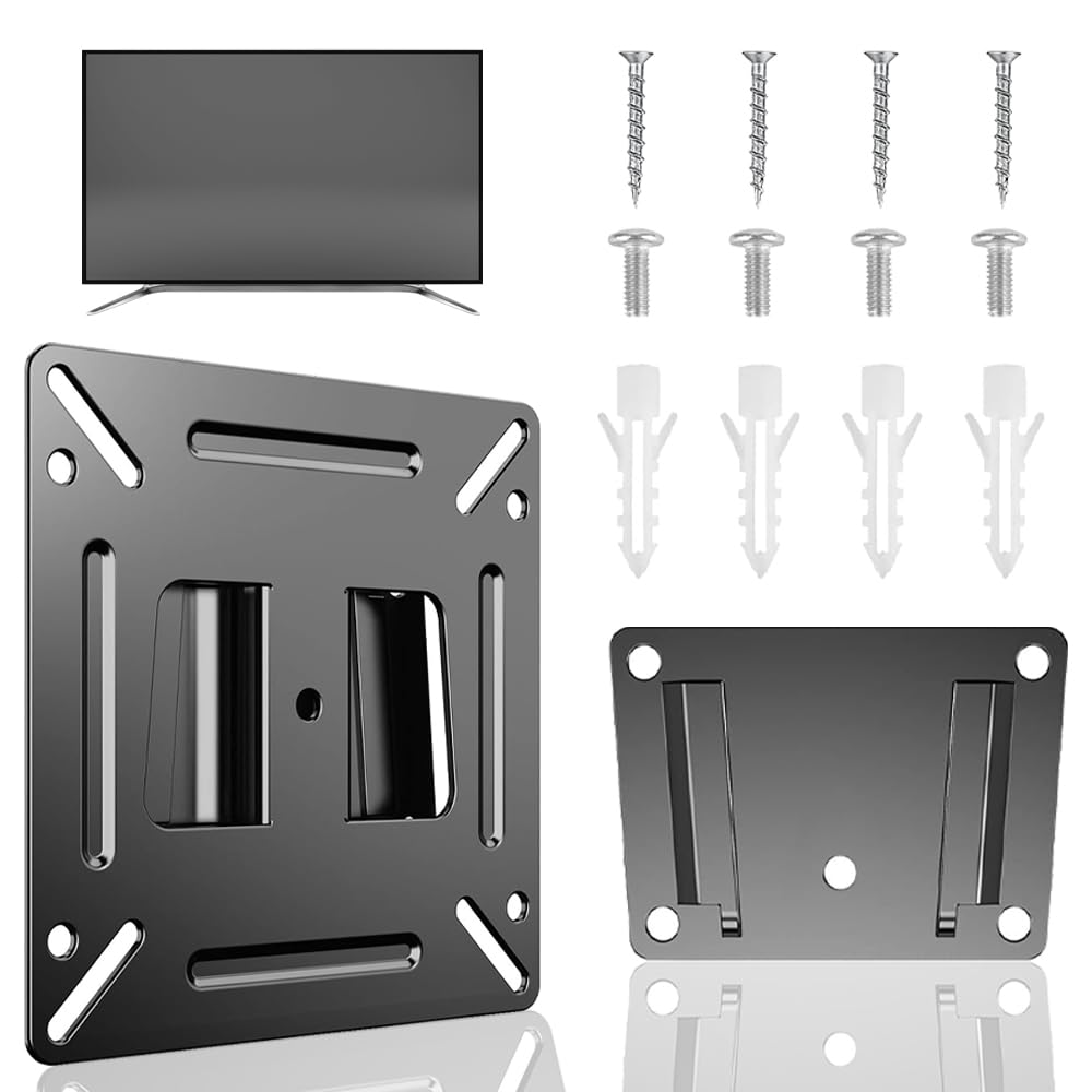 Nihoodering Universal TV & Monitor Wall Mount Ultra Slim TV Wall Bracket Mount Versatile Strong Wall Mount TV Bracket for 14-27 Inch Hold up to 16kgs