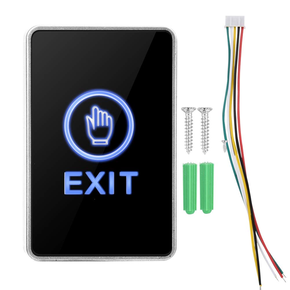 Touch Sensor Door Exit Release Button Switch with LED Light, Touch Sensor Pannel NO NC COM Exit Access Control Switch Button for Home Security … (Rectangle)