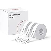 NIIMBOT Label Maker Tape for D110/D11/D101 Label Maker, 12mm x 30mm, White | 3Rolls 0.47'' x 1.18'', Thermal Label Paper for Home Office School Labeling Tape Replacement