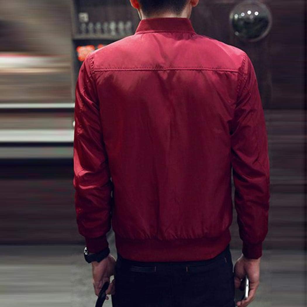Zippem Men Jacket Casual O-Neck Long 