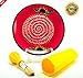 All-in-one Ceramic Garlic Grater set by- CA prime products - Red Sunflower design with Garlic Peeler, Kitchen Brush, and BONUS Display Stand!