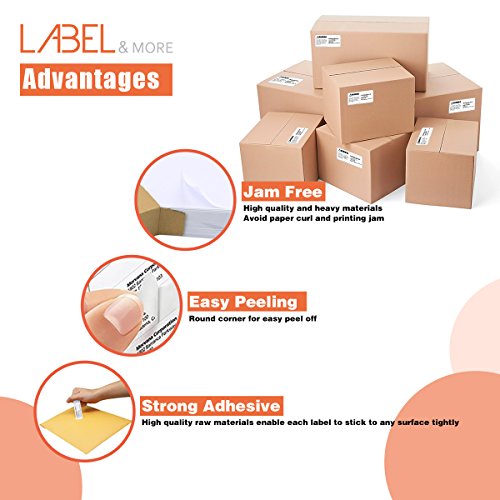 2x4 Labels Compatible With Inkjet and Laser Printers 10 Up Labels 2x4 inch Shipping and Address White Mailing Labels Work for UPS USPS FEDEX FBA SKU[100 Sheets 1000 Labels] LABEL&MORE - Thumbnail 4