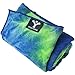 Yoga Mate Soft, Sweat Absorbent, Non-Slip Bikram Yoga Hand Size Towel, Coral Blue Tie Dye | Blue Trim