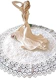 Galleria di Giovanni Doily Large 24 Inch Ivory Princess Round Lace European Dresser Table Scarf Topper