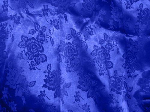 1 X Brocade Jacquard Satin Royal Blue 60 Inches Wide Fabric By the Yard from The Fabric Exchange 