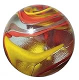 Mega Marble - FIESTA ToeBreaker - Jumbo 2 Inch Glass Marble with Stand