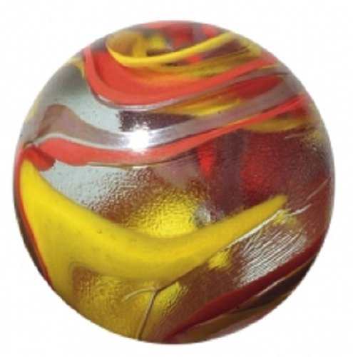 Mega Marble - FIESTA ToeBreaker - Jumbo 2 Inch Glass Marble with Stand