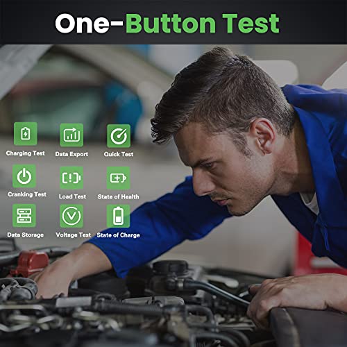 AIZICO Car Battery Tester with Printer, 12V/24V Automotive Alternator Load Tester, 100-2000 CCA Car Cranking and Charging System Analyzer Scan Tool for Heavy Duty Trucks, Cars, Motorcycles