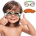 SWIM ELITE Kids Swimming Goggles - Comfortable Adjustable Strap, Anti-Fog, UV Protection, Toddler to Kid Size, Fun and Colorful Case