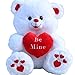 My Cuddle Bears Large BE MINE Plush Fluffy White and Red Love Teddy Bear 16