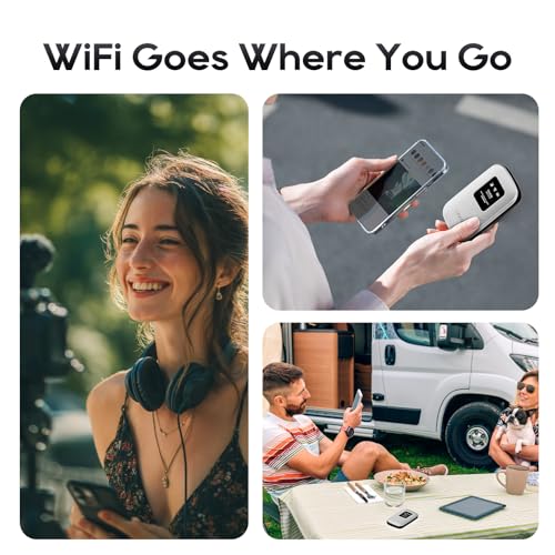 Tragbarer mobiler Hotspot - eSIM Global WiFi Hotspot, keine SIM-Karte/Vertrag erforderlich, 16 Geräte, über 180 Länder, kompakter WLAN【15 Tage kostenloses 5G-Datenvolumen in Europa】