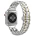 MoKo Band for Apple Watch Series 3 Bands, Stainless Steel Metal Replacement Smart Watch Strap Bracelet for iWatch 38mm 2017 Series 3 / 2 / 1 - Silver and Gold (Not Fit iWatch 42mm)