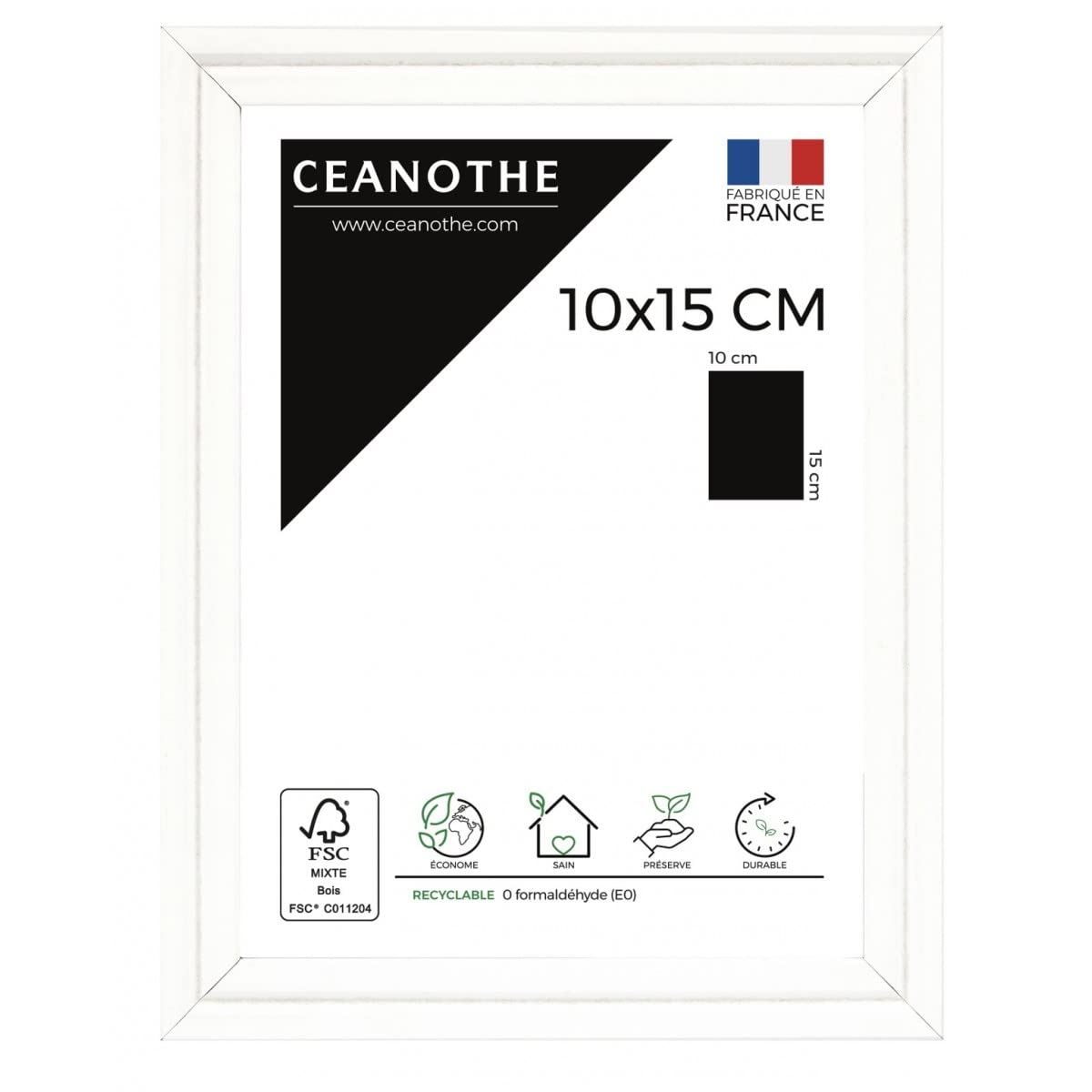 Brio Frame, FSC Mix lacquered medium, White, 10X15 CM