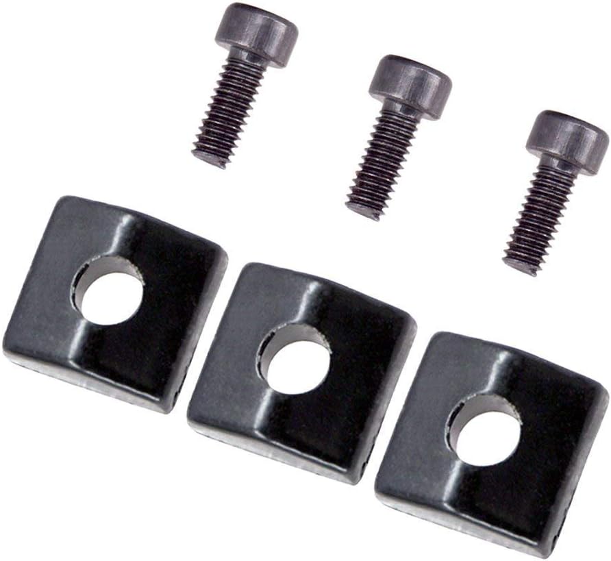 3 Pieces Electric Guitar Locking Nut Clamp&Screws suit for Tremolo Bridge Replacement Part (Black)