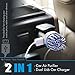 Car Air Purifier w/Dual USB Charger (2-in-1) Vehicle Ionizer and Cabin Filter | Portable Purification System | Removes Odors, Allergens, Smoke | Powers Mobile Devices