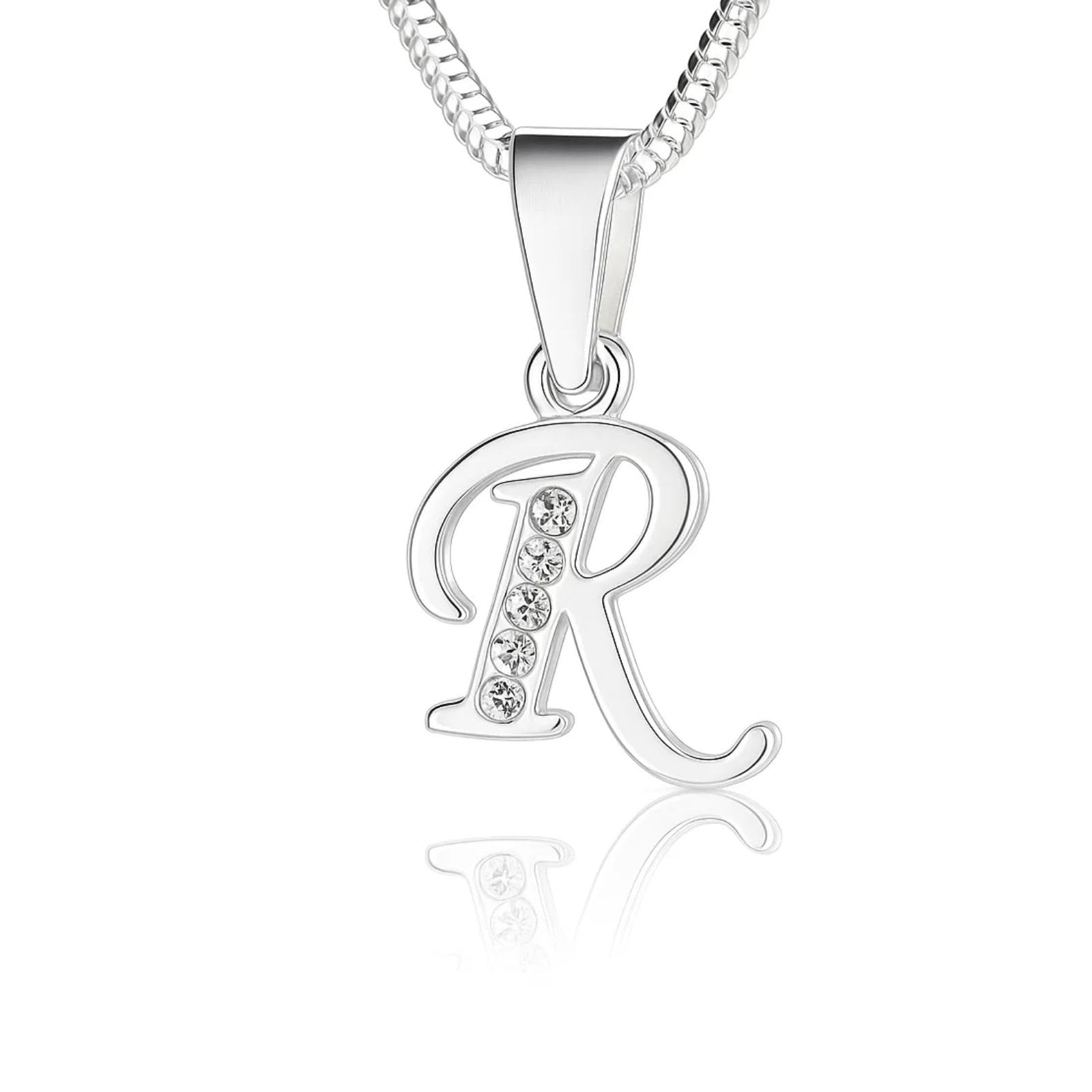 STERLL Womens Silver 925 Necklace With Letter Pendant