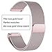 hooroor for Fitbit Versa Bands Women Men Small Large, Milanese Loop Stainless Steel Metal Sport Replacement Bracelet Strap with Magnet Lock Wristbands for Fitbit Versa Smart Watch (Rose Gold, Small)