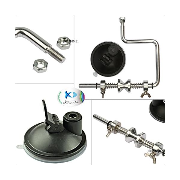 JSHANMEI-Portable-Fishing-Line-Spooler-Winding-Winder-Reel-Spool-System-Ultimate-Line-Winder-Spooling-Station-Tackle-Suction-Cup-Base-Aluminum-Silver-Fishing-Tools