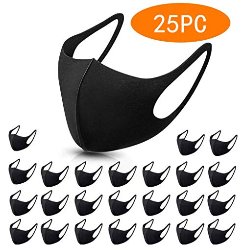 Musommer 25pc Cotton Face Bandana Outdoor Sport Protective Face Covering Reusable Washable Breathable Face Protection