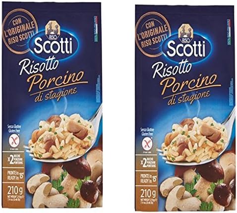 Scotti: "Risotto Porcino di Stagione" Rice with Porcini Mushrooms 7.4 Ounce (210gr) Package Pack of 2 [ Italian Import ]