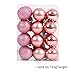 Christmas Ball Assorted Pendant Shatterproof Ball Ornament Set Seasonal Holiday Wedding Party Decorations(24 pcs, 3 cm) (Pink)