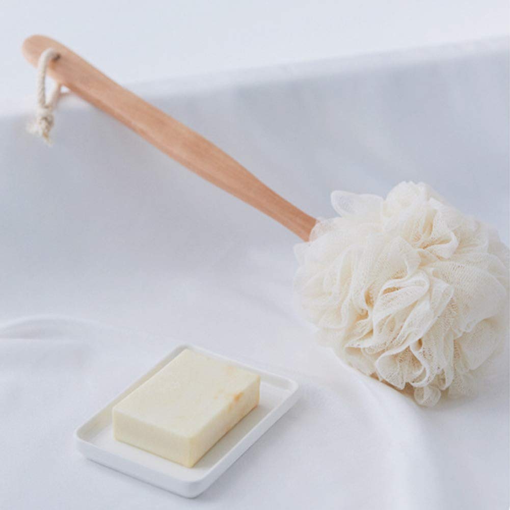 Body Brush - Brush Bath for Wet or Dry Brushing 100% Natural Bristle Detachable Handle Promote Lymphatic Draining Stimulate Blood Flow Skincare Cellulite Treatment & Exfoliator Brush