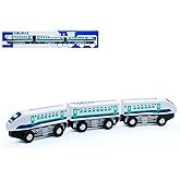 Wooden Bullet Train Cars Track Accessories Set High-Speed City Train Toys Fit for Wooden Train Track Railway for Boys and Gir