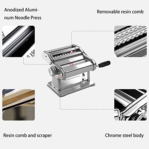 Homemari Pasta Maker Stainless Steel Pasta Machine Roller Cutter Noodle