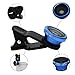 ETvalley Universal 3 in 1 Phone Camera Lens Kit Clip on Lens for Smartphones, Fish Eye Lens, 2 in 1 Macro Lens & Wide Angle Lens, with Universal Lens Clip, Made of Aluminum, Color Blue