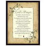 Dexsa Lord's Prayer Wood Frame Plaque with Easel 6.5 inches x 8.5 inches