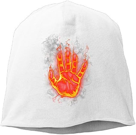 Burning Palm Cool Thermal Warm Knit Beanie Skull Cap Street Hats Slouchy Beanie White