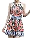 CrazycatZ Womens High Neck Swimdress with Short Cut Out Swimdress (Multi, XXL US 14)