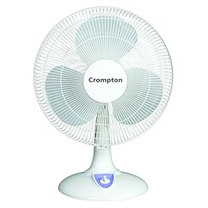 Crompton Greaves Metal Crompton Hiflo Lg 50-Watt Table Fan (Light Grey)