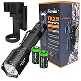 EdisonBright Fenix TK25 IR 1000 Lumens white/3000mW Infrared (IR) Dual Beam LED Flashlight (TK25IR) for night vision 2X CR123A lithium Batteries and belt clip