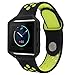 KADES Fitbit Blaze Soft Silicone Band and Stainless Steel Frame with Innovation Pin-and-tuck Closure, Medium/Large Size (Black/Fluorescent Yellow Band + Black Frame)