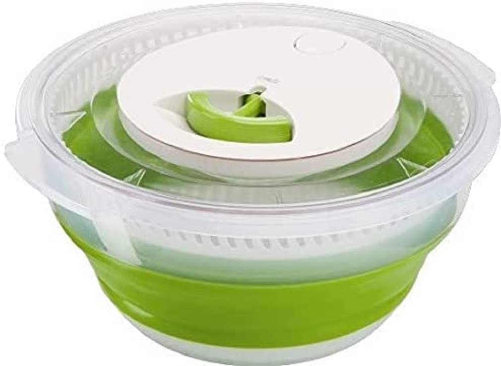 Emsa Basic Salad Spinner, Transparent/Green, 4 L
