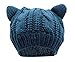 Bellady Women's Hat Cat Ear Crochet Braided Knit Caps,Navy