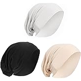 PURFUN 3 Pcs Muslim Inner Hijab Caps Women Solid Color Under Hijab Caps Stretchy Breathable Full Cover Undercap Tube Bonnet