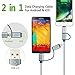 2in1 Lightning and Micro USB Cable Short [4 Pack 1ft] Nylon Braided High Speed Sync and Charging Lightning Cable Cord for iPhone 7 Plus/6s plus/5, iPad /iPod, Android Samsung, HTC and More