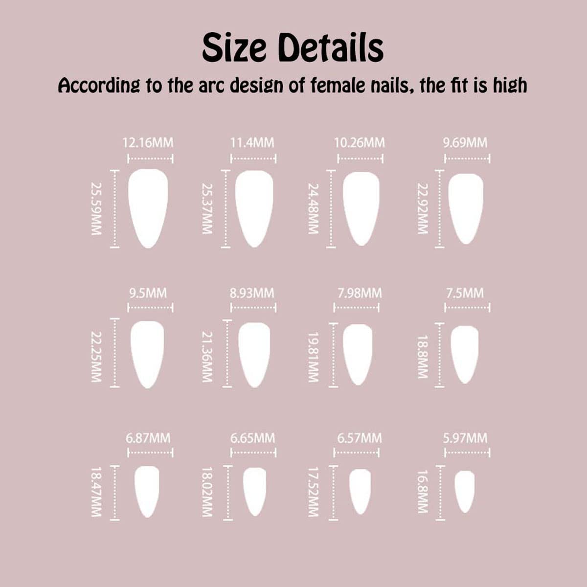 ANDGING Press on Nails Short Medium Stiletto, Fake Nails for Women with Nude Pink Black Ombre Tips Design, Full Cover Acrylic Nails Press on, Reusable Glue on Nails Stick on Nails for Christmas 24Pcs - Image 4
