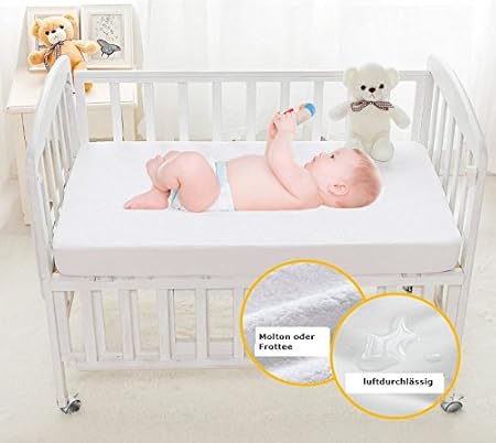Best For Kids Matratzenauflage Matratzenschoner für Beistellbett und Wiege 55x90 cm (Doppelpack Frottee)