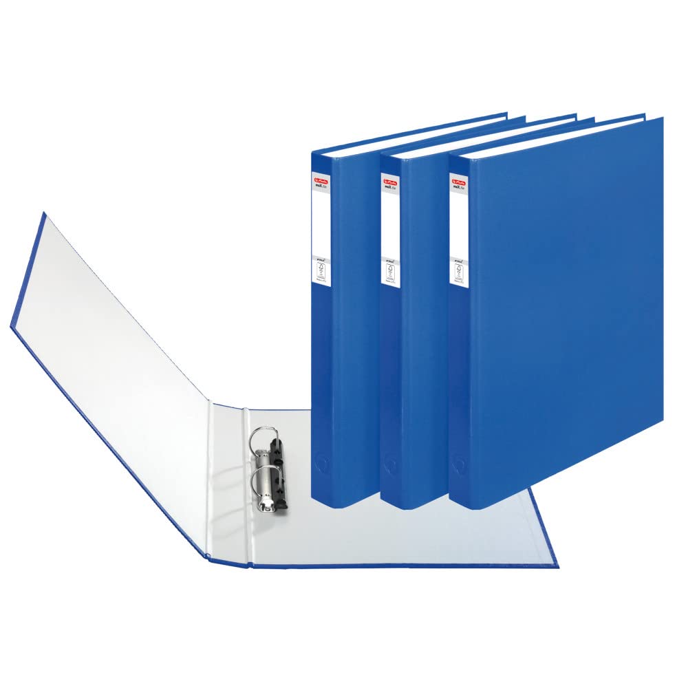 Herlitz max.file Protect A4 2 Ring Binder - Blue (3 Pieces)