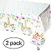 Unicorn Plastic Tablecloth,2pack Unicorn Disposable Table Cover for Unicorn Birthday Party Decoration,Unicorn Birthday Party Supplies for Girls or Baby Shower,86