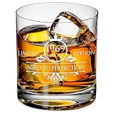 1969 50th Birthday Whiskey Glass for Men and Women - Vintage Funny Anniversary Gift Idea for Him, Her, Husband, Wife - 50 Year Old Gifts for Mom, Dad - Party Favors, Decorations - 11 oz