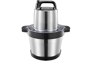 Electric Food Processor, Countertop Vegetable Chopper Meat Grinder Mincer for Fruits Nuts Spices 6L Food Grade Stainless Stee