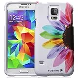 Fosmon MATT-DESIGN Rubberized Protective Hard Case for Samsung Galaxy S5 - Retail Packaging (Colorful Sunflower)