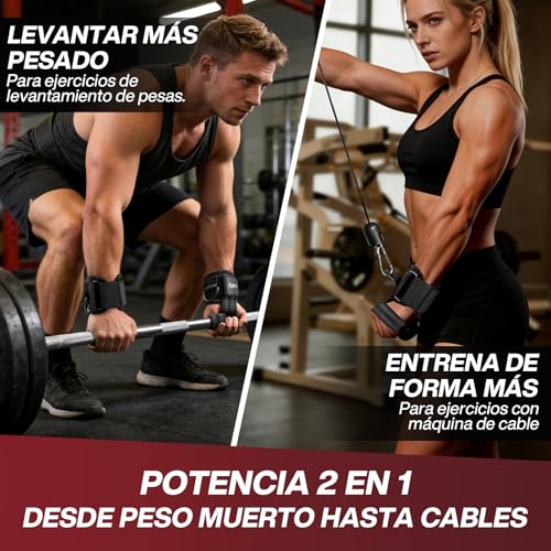 Straps para Gym,Correas de Levantamiento de Pesas Con Anillo en D con Puño,Proporciona Soporte para La Muñeca,Mejorar La Fuerza de Agarre,Ideal para Levantamiento de Pesas y Máquinas de Cuerda,Para Hombre y Mujer