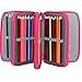 Trasfit 72 Pencil Holder Colored Pencils Case, Large Capacity Multi-layer Students Pen Holder Pen Bag Pouch Stationary Case for School Office Art Craft, Pencil Bag for Travel (ROSE RED)